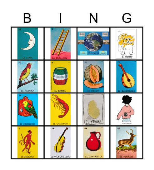 Lotería Bingo Card