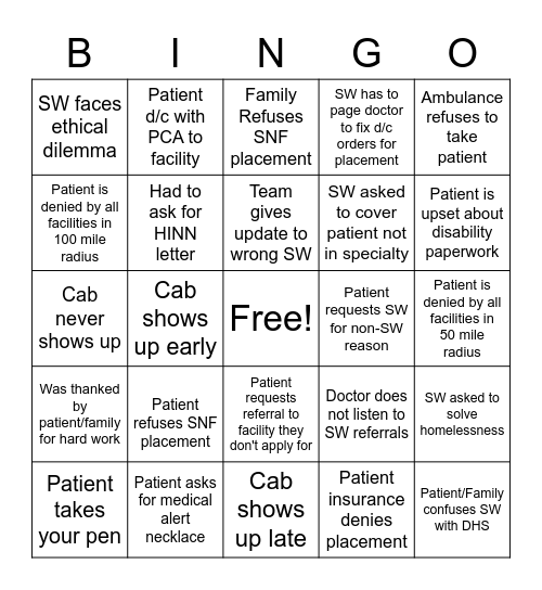 SW BINGO Card