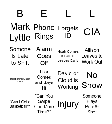 manager bingo Card