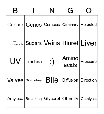 Organisation BINGO Card