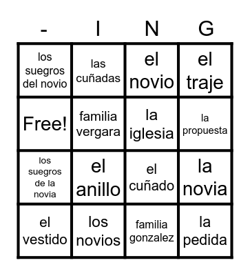 M&L Bingo Card