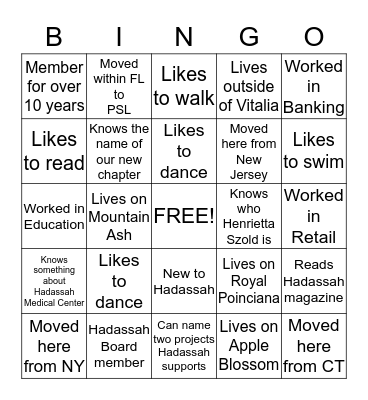 Find Someone Who Bingo Card