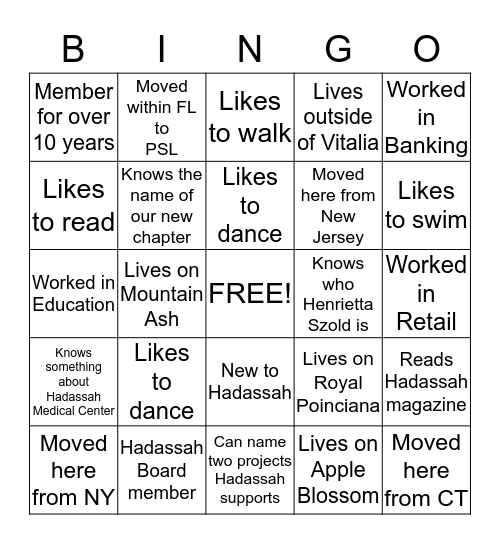 Find Someone Who Bingo Card