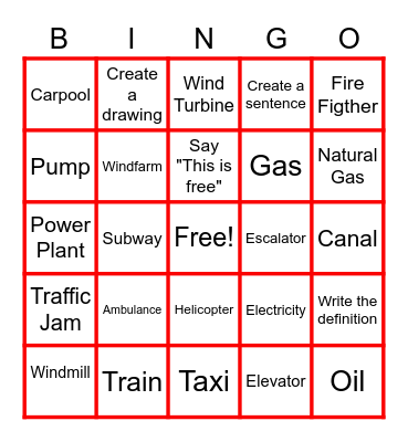 Vocabulary 9-10 Bingo Card