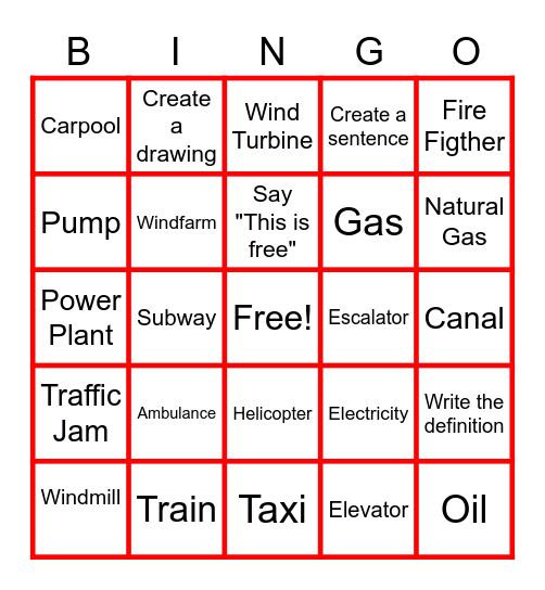 Vocabulary 9-10 Bingo Card