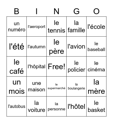 Ma Vile Bingo Card