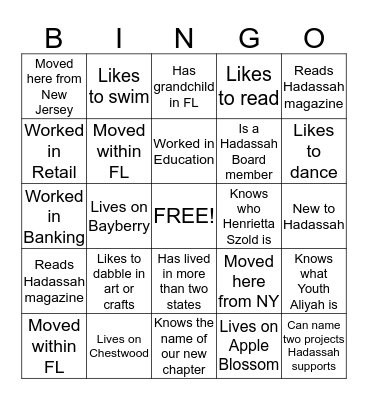 Find Someone Who Bingo Card