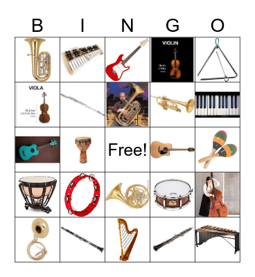 Instrument Bingo Card