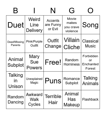 Barbie Movie Bingo Card
