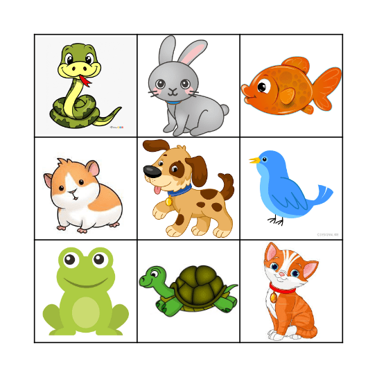 PETS Bingo Card