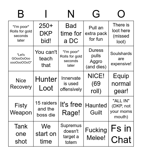 OnlyDans Bingo Inferno Bingo Card