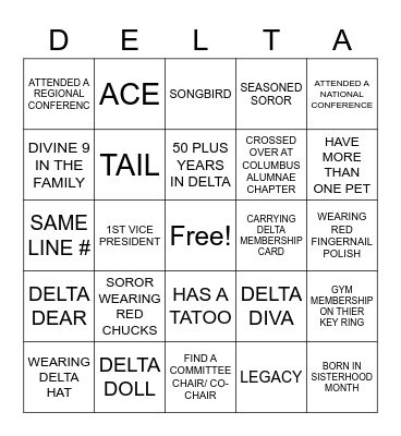SISTERHOOD MONTH Bingo Card