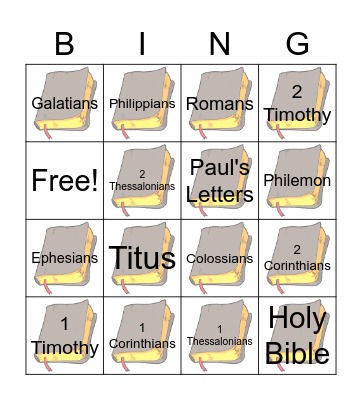 Paul's Letters Bingo Card