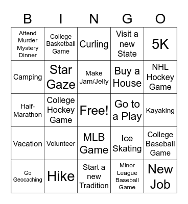 2022 Bingo Card