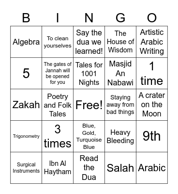 LAST DAY BINGO <3<3 Bingo Card