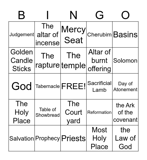 Sanctuary Bingo Card