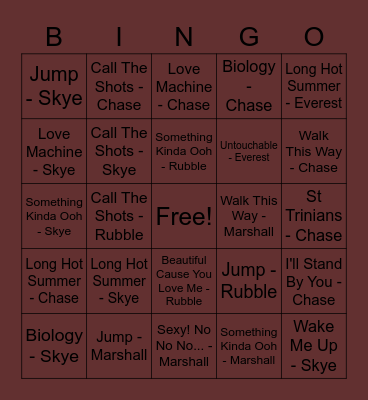 September 2020 - Animals Bingo Card