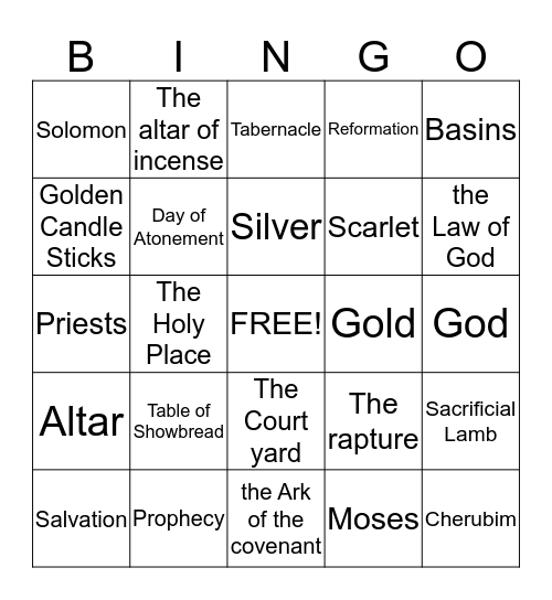 Sanctuary Bingo Card