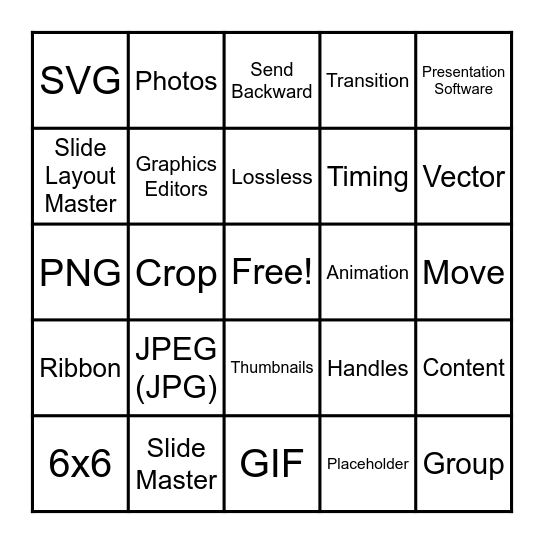 Mrs. Barnhart's ICT Multimedia Bingo Card