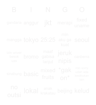 kry Bingo Card
