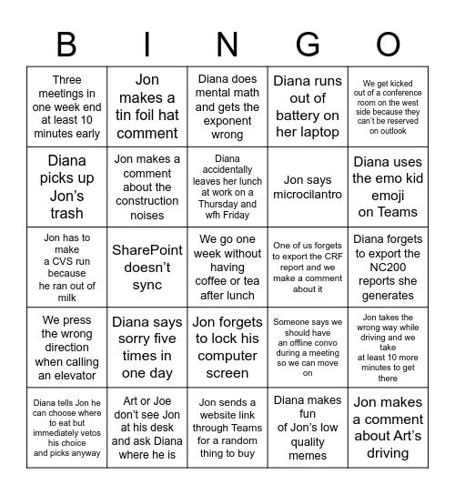 Untitled Bingo Cards Bingo Card
