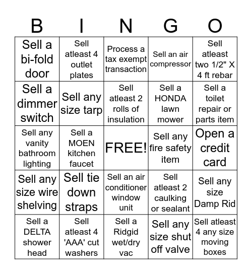 DEPOT BINGO Card