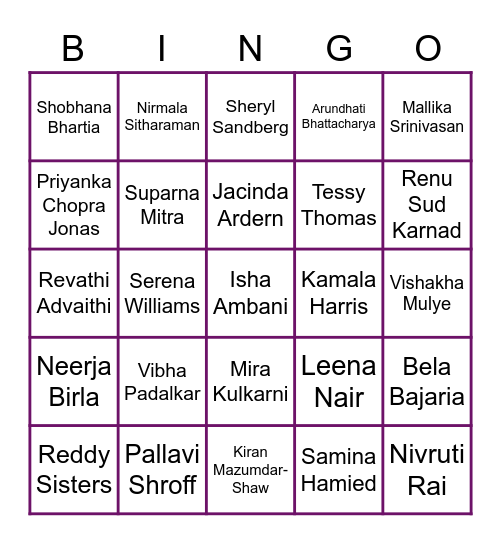 IWD 2022 - Powerful Women 2022 Bingo Card