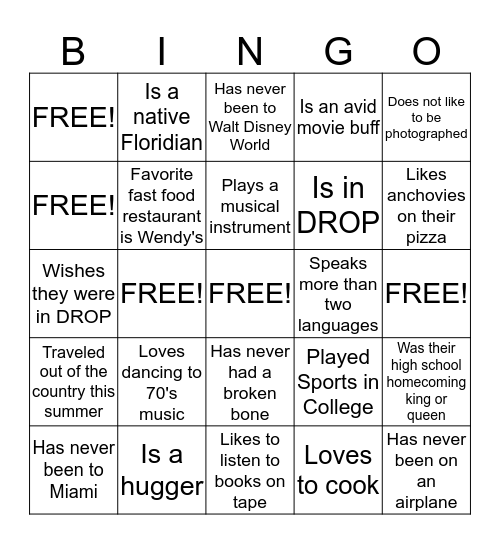 BINGO Card