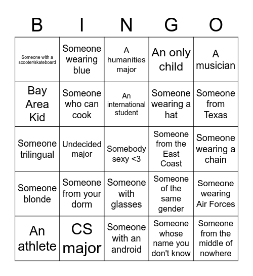 Kiss Bingo Card
