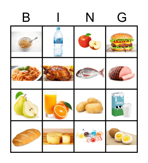 FOOD Bingo Card