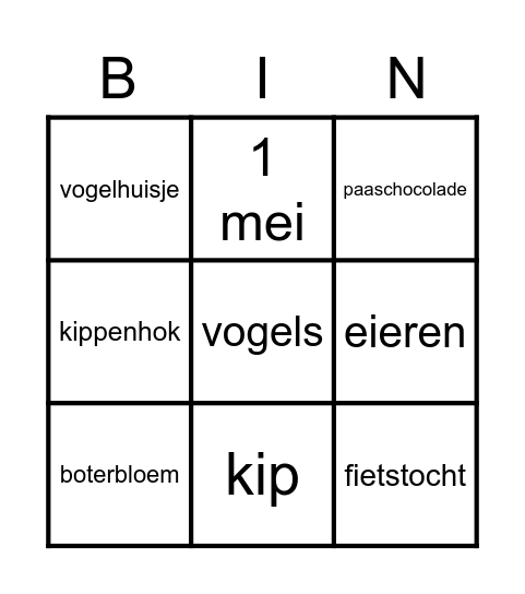 Lentebingo Card