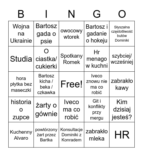 Iveco Bingo Card