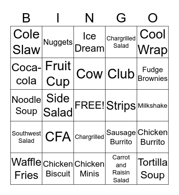 CFA Party Bingo Card