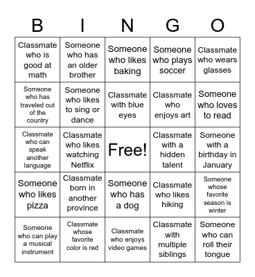 Autograph Bingo Card