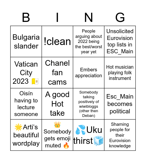 UESC BINGO Card