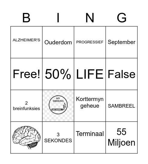 DEMENSIE Bingo Card