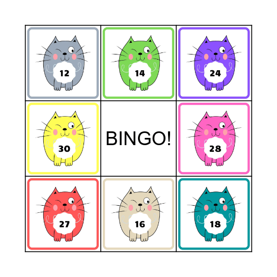 Mnożenie w zakresie 30 Bingo Card
