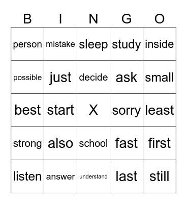 Leonie S Bingo Card