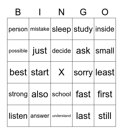 Leonie S Bingo Card