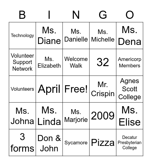 GVP's Bingo Card