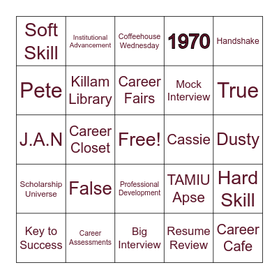 Pete and Cassie Loteria Bingo Card