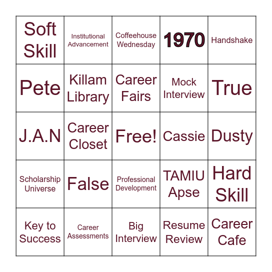 Pete and Cassie Loteria Bingo Card