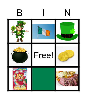 St. Patrick's Day Bingo Card