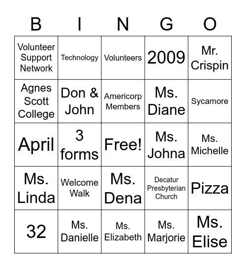 GVP's Bingo Card