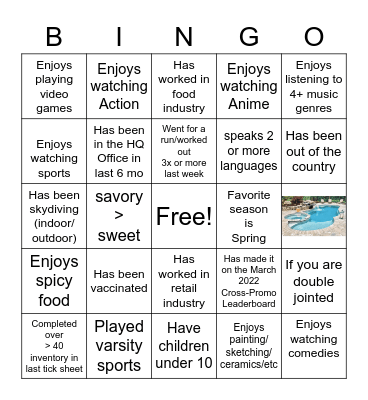 3/8 CF Morning Meeting Bingo Card