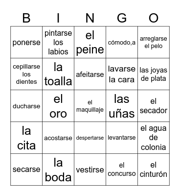 Esp 2 Capítulo 2A Bingo Card