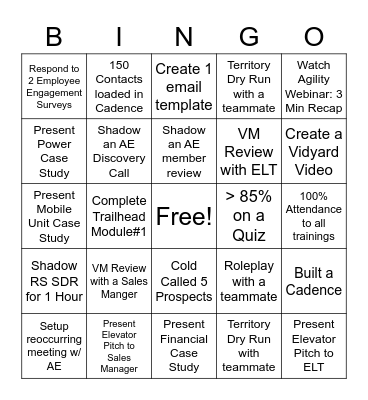 RS SDR Bootcamp BINGO Card