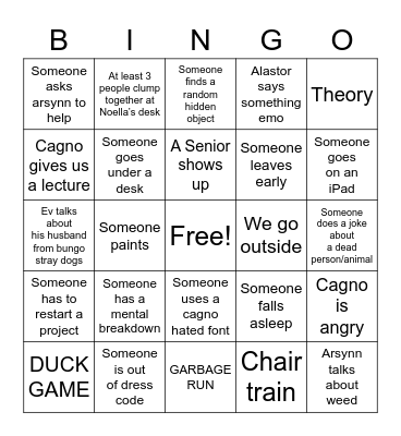 COMMERCIAL ART GANG GANG BINGO Card