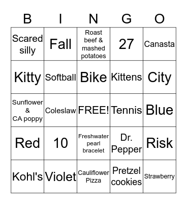 Kay & Sue's Anniversary Bingo Card