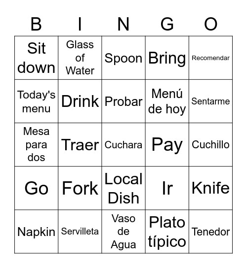 Una Noche en La Ciudad Bingo Card